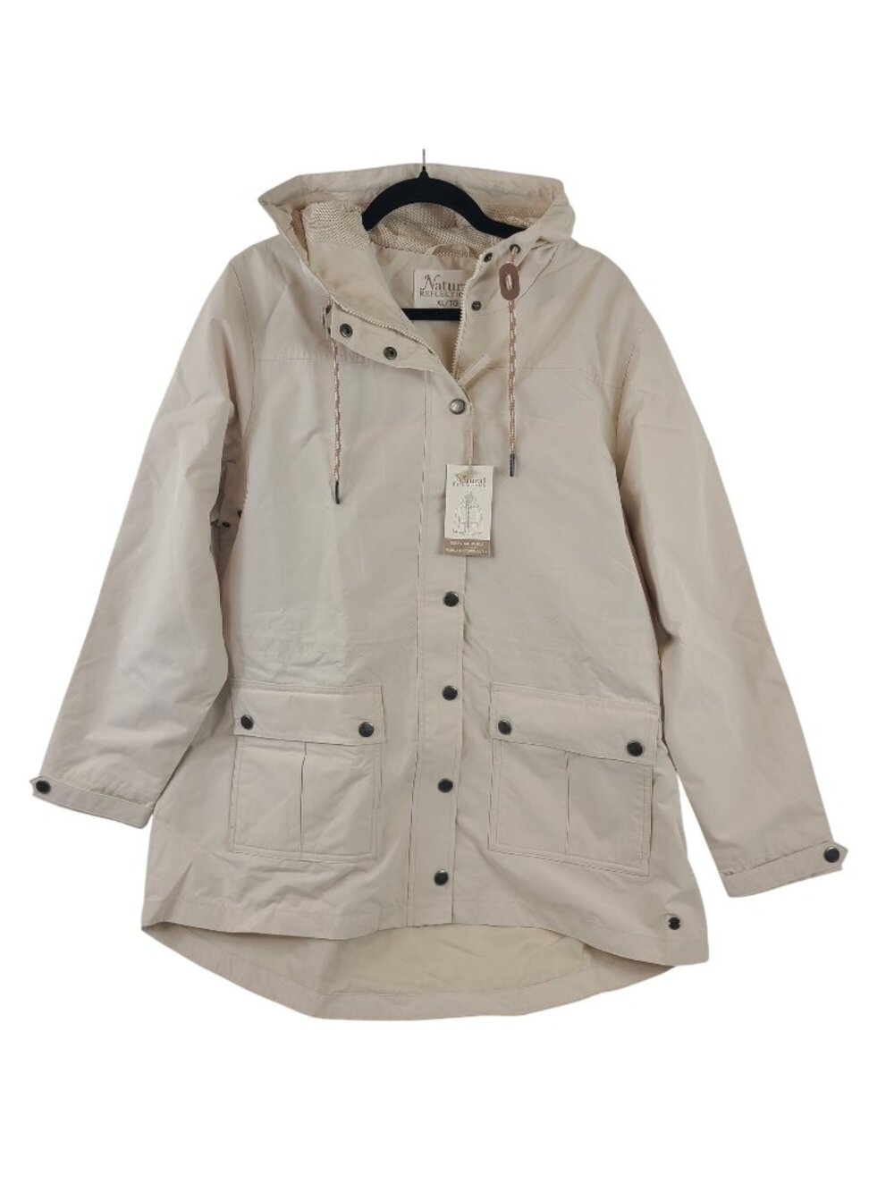 NEW Natural Reflections Womens Sz XL Birch Essential Parka Jacket Hood & Pockets